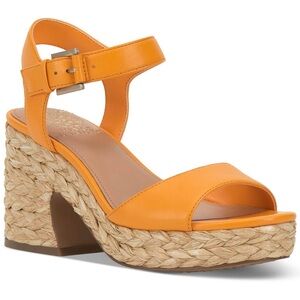 Vince Camuto Ranneli Strappy Espadrille Platform Sandals In Orange Size 10 NWOB